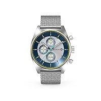 detomaso d10 montre chronographe à quartz analogique en maille milanaise pour homme argenté brossé, argent (silver), bracelet