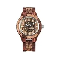 oifmkc montre en bois montre en bois hommes montres mécaniques automatiques vintage bande en bois complète montres pour hommes top marque montres de luxe cadeaux, bois rouge