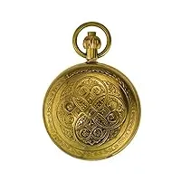 sgsg montre de poche dorée en cuivre, métal en cuivre bronze, montre mécanique automatique, table antique rétro pour hommes et femmes.
