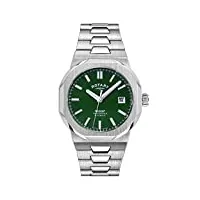 rotary regents gb05410/24 montre analogique pour homme avec cadran vert et bracelet argenté