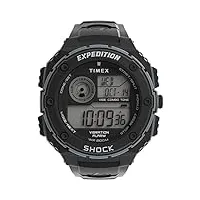 timex montre expedition vibe shock, noir/gris, chronographe