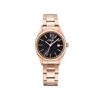 s.oliver montre femme montre à quartz analogique, avec acier inoxydable bracelet, rose, 3 bar imperméable à l'eau, livré dans une boîte cadeau, 2033533