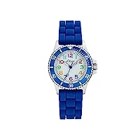 s.oliver montre fille enfants montre à quartz analogique, avec silicone bracelet, bleu, 3 bar imperméable à l'eau, livré dans une boîte cadeau, 2033504
