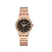 s.oliver montre femme montre à quartz analogique, avec acier inoxydable bracelet, rose, 5 bar imperméable à l'eau, livré dans une boîte cadeau, 2033563