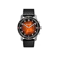 detomaso venture chronograph limited edition black orange montre pour homme à quartz analogique en cuir noir, noir, sangles
