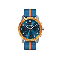 detomaso venture chronograph limited edition blue orange montre pour homme à quartz analogique bracelet en nylon bleu, bleu, sangles