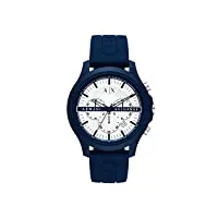 armani exchange - chronographe pour homme, montre en nylon bleu, ax2437