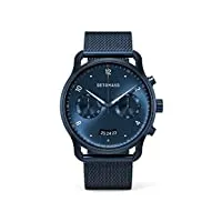 detomaso sorpasso montre chronographe à quartz analogique pour homme bleu foncé