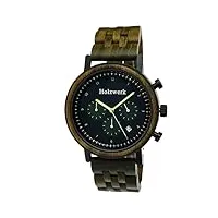 holzwerk germany® montre pour homme en bois naturel écologique avec chronographe analogique à quartz marron/vert/noir/doré date en bois