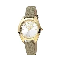 just cavalli femme analogique quartz montre avec bracelet en cuir jc1l210l0225
