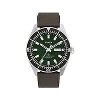 timex men's waterbury dive automatic 40mm stainless-steel/brown/green/black analog watch