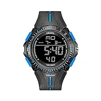 homme digitale militaire montres,multifonction électronique poignet montres,3 atm montre de sport étanche,avec alarme/chronomètre/alendrier/date/led rétroéclairage,black blue