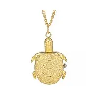 yingmuzi accessoires homme et femme cadeau de collier pendentif montre de poche à quartz tortue or pour enfants cadeau d'anniversaire de noël pour la fête des pères d'anniversaire de mariage