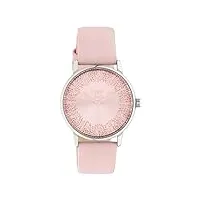 oozoo timepieces montre pour femme avec bracelet en cuir de 18 mm | montre de qualité supérieure pour femme – montre analogique élégante pour femme en rond, argenté/rose avec paillettes, sangles