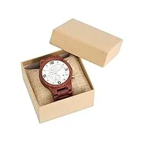 gipotil hommes chronographe montre en bois hommes montre en bois réglable en bois rouge montre militaire montres de luxe reloj hombre dropshipping, blanc avec boîte