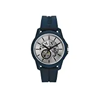 armani exchange - montre automatique pour homme - nylon bleu, ax1727