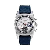 s419gsb chrono heritage montre mécanique pour homme avec cadran spécial x cuir nylon mouette 1963, argenté.