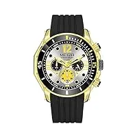 megir montre de sport militaire pour homme - chronographe - date automatique - montre à quartz étanche avec bracelet en silicone, doré