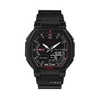 timex hommes analogique-numérique quartz montre avec bracelet en résine tw2v55200jr