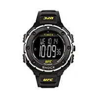 timex ufc montre chronographe pour homme avec bracelet en résine noire 50 mm tw4b27200