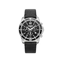 roamer montre analogique à quartz chronographe nautic chrono 100 862837 en cuir, black, 862837-41-55-02, black, 862837-41-55-02