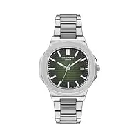lee cooper lc07368.370 montre analogique pour homme avec cadran vert, argent, bracelet