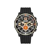 megir montre chronographe pour homme - bracelet en silicone - Étanche - avec date automatique, rose/noir, sangle