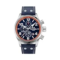 tw steel volante | cadran chronographe bleu | bracelet en cuir bleu vs89