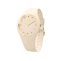 ice-watch - ice cosmos almond skin shades - montre beige pour femme avec bracelet en silicone - 021044 (small)