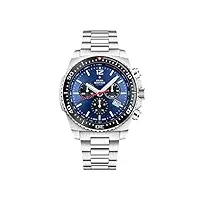 swiss military by chrono montre chronographe à quartz pour homme avec bracelet en acier inoxydable - montre analogique pour homme - argent - sm34093.02