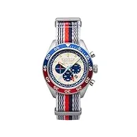 cadola montre chronographe ahrens pour homme 42 mm avec bracelet en nylon cd-1036, bleu classique, chronographe ahrens