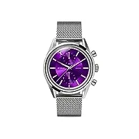 detomaso armonia chronographe violet montre femme quartz analogique maille milanais argent, purple