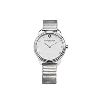lancaster montre à quartz analogique pour femme avec bracelet en acier ola0682mb-ss-bn-ss, blanc, 36mm