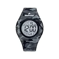 ruckfield montre sport - digital - multifonction - silicone gris