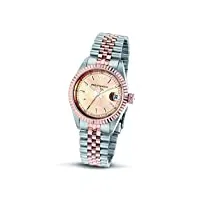 philip watch caribe montre femme, heure et date, analogique - 39 x 30,7 mm, argent, bracelet