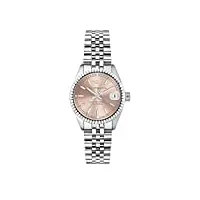 philip watch caribe montre femme, heure et date, analogique - 39 x 31,3 mm, argent, bracelet