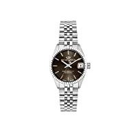 philip watch caribe montre femme, heure et date, analogique - 39 x 31,3 mm, argent, bracelet