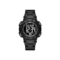 skechers montre pour homme ruhland, mouvement digital, boîtier en polyuréthane noir 45mm avec bracelet en polyuréthane, sr1146
