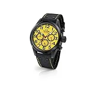 tw steel wtcr coronel Édition limitée montre pour homme 48 mm avec affichage chronographe et bracelet en textile, jaune