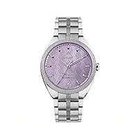 vivienne westwood montre aucun femme 37.00mm avec cadran violet analogique et bracelet en bracelet en acier argent vv281ppsl