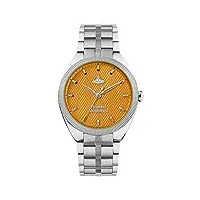 vivienne westwood montre aucun femme 37.00mm avec cadran orange analogique et bracelet en bracelet en acier argent vv281tnsl