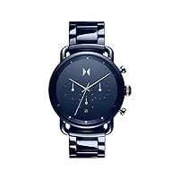mvmt montre chronographe à quartz pour homme avec bracelet en céramique bleu - 28000248-d