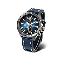 vostok europe almaz 320a675 montre chronographe pour homme avec bracelet en cuir