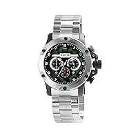 raptor limited soheib ra20350 montre chronographe pour homme en acier inoxydable avec aiguilles lumineuses, à quartz analogique (argenté, noir, vert), argent noir vert, classique