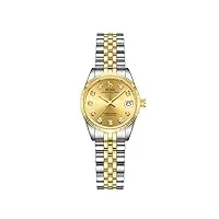burei 36mm mode femmes montre argent acier inoxydable montre-bracelet analogique quartz montres avec calendrier