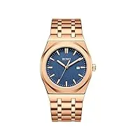 burei montre pour homme en acier inoxydable - montre analogique à quartz - Étanche - avec date - style décontracté - pour homme, rose gold