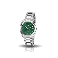lip montre homme automatique - 39 mm - cadran vert - bracelet métal argenté - 671369