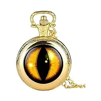 générique montre de poche, montre de poche yellow eye quartz montres de poche collier pendentif noir/or/argent/or couleur casual hommes montres montre pour enfants