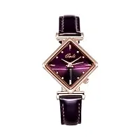 olotu montre à cadran carré pour femme, montre-bracelet avec bracelet en cuir pu, montre à quartz analogique vintage créative, cadeaux pour filles