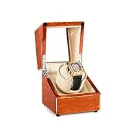 remontoir montre pour une seule montre automatique boîte remontoir montre en bois massif assez moteur peinture pour piano À coque en bois pour homme et femme cadeau (color : beige)